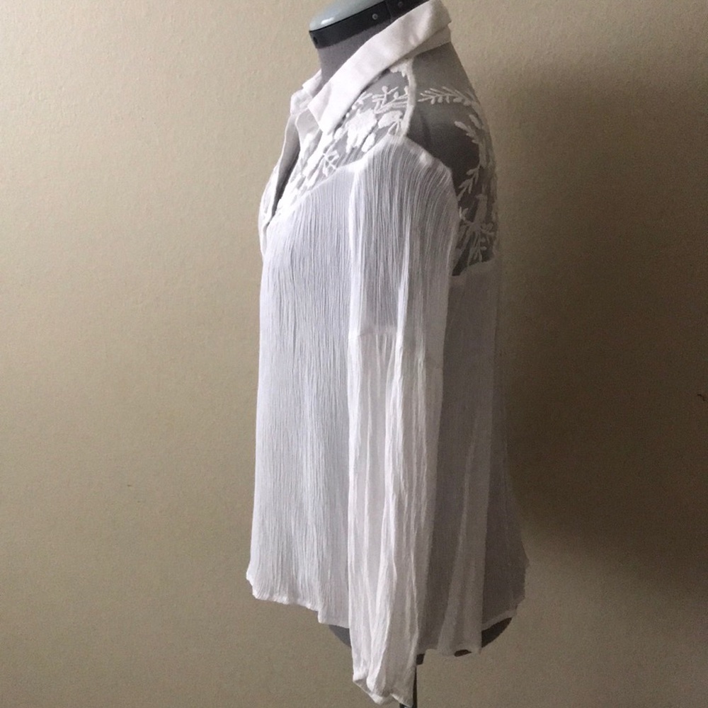 Lace Detail Button Down Blouse - image 2